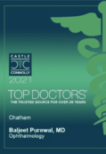 Castle Connolly Top Doctor Award 2021 for Dr. Baljeet K Purewal, Ophthalmology in Chatham, NJ